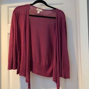 Worn once. Women’s magenta cropped cardigan